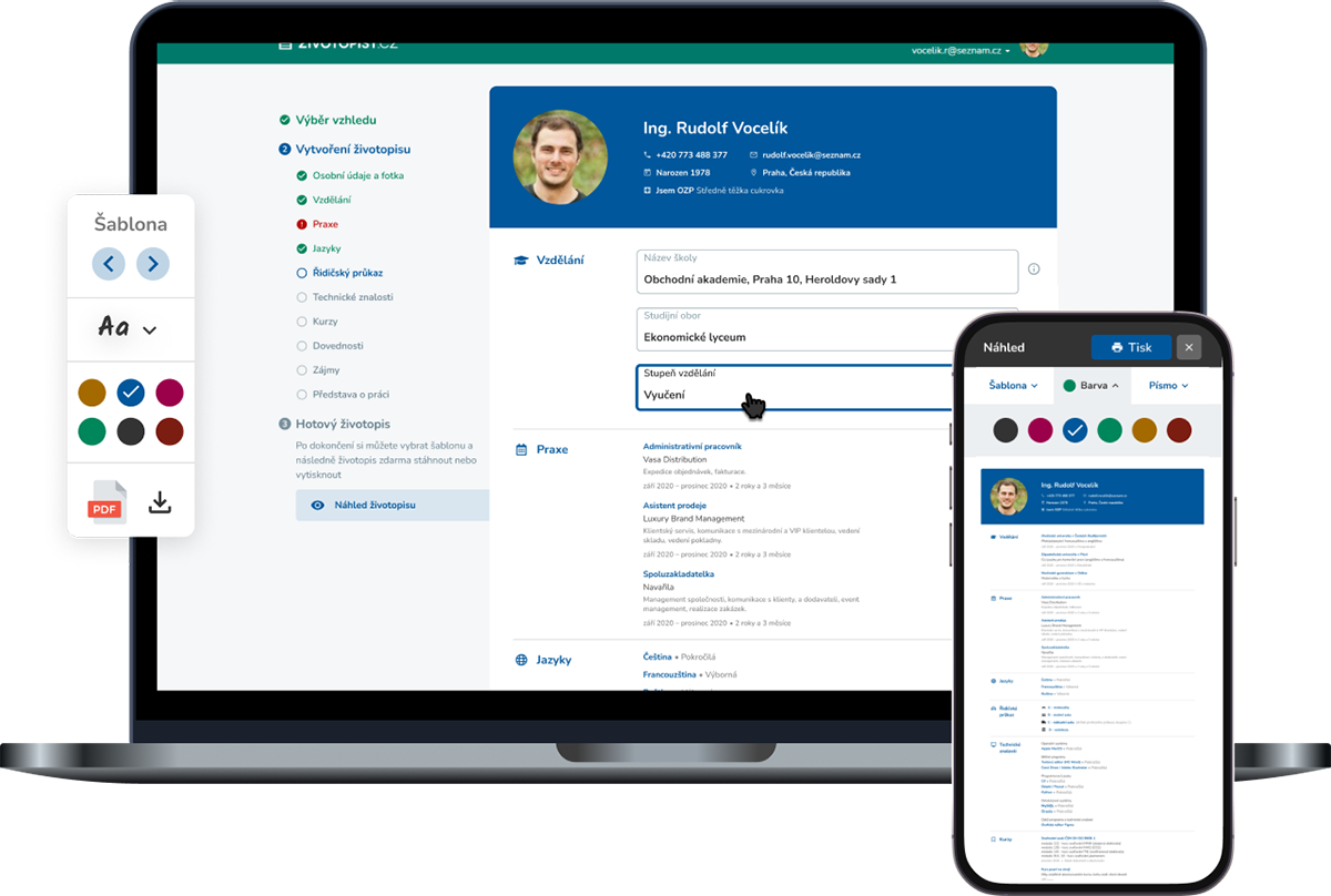 Vytvořte si profesionální životopis